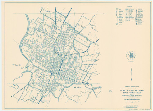 (Paper) map of Austin, 1936. Image via the Texas State Library and Archives Commission