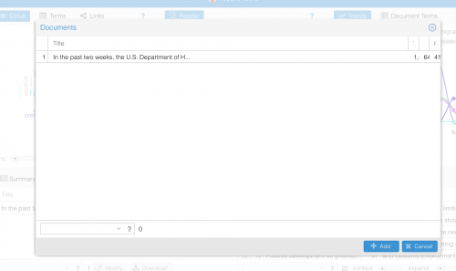 A screenshot of Voyant's Documents manager function.