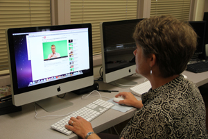 student at computer