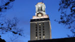 The UT Austin tower at night