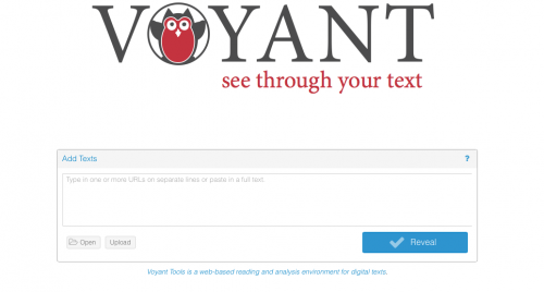 screenshot with Voyant logo and box to input text