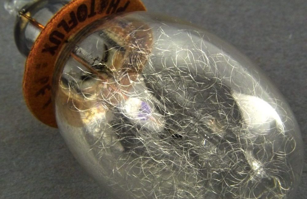 A flashbulb with magnesium filament.