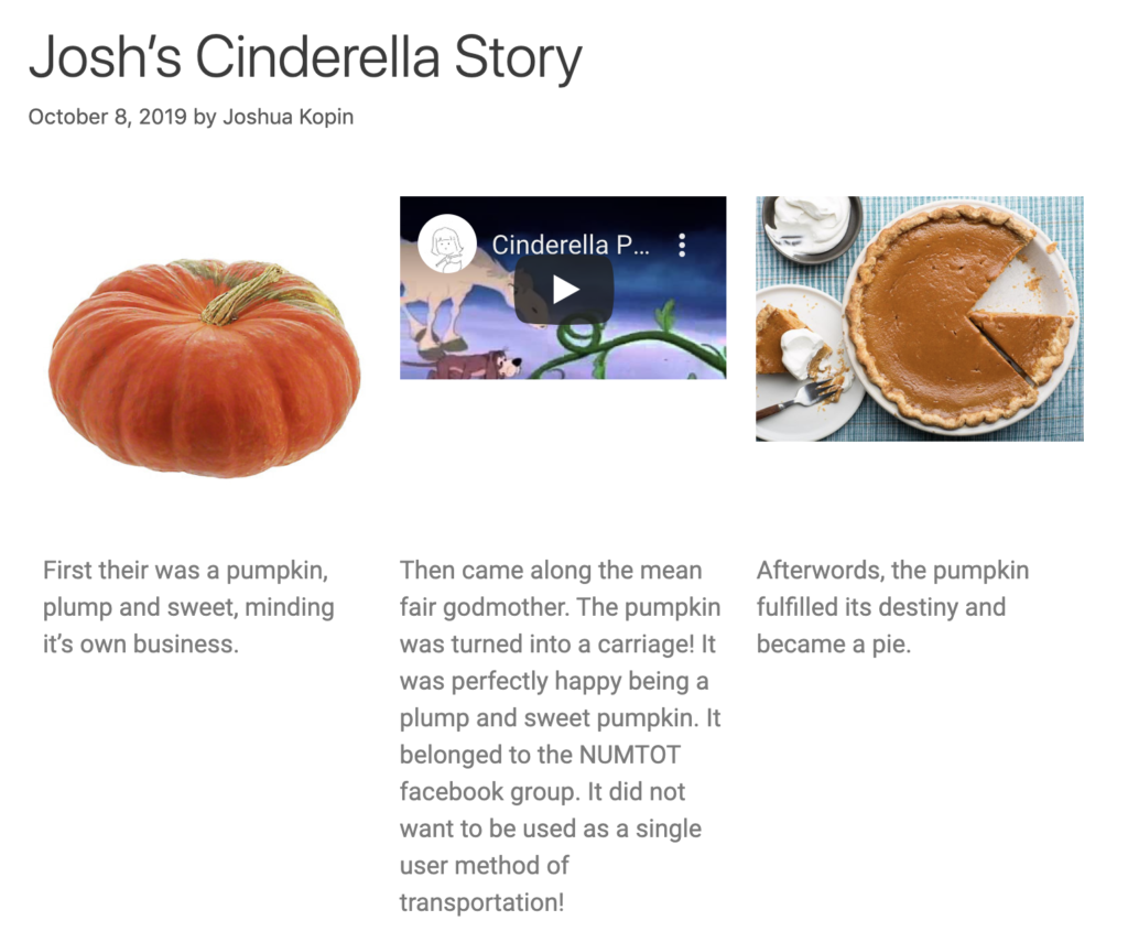 Story by Josh Kopin from pumpkin perspective